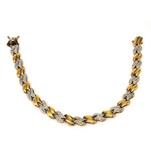 Gold Vermeil Over Sterling Silver Link Bracelet 7.5" Stamped 925 China Elegant